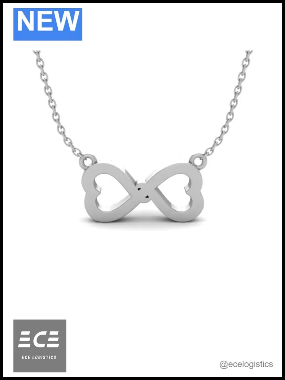 925 Sterling Silver 1/5 cttw Diamond Infinity Heart Pendant Necklace 18
